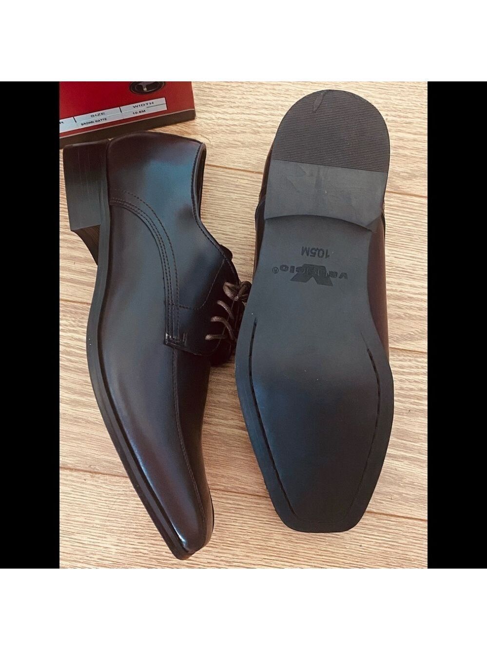 Dark Brown Chocolate Size 10.5 Square Toe Matte Tux Tuxedo Dress Shoes New